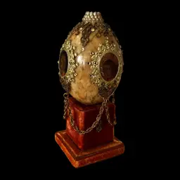 Russian Style Ornate Decorated Stone Egg On Stand