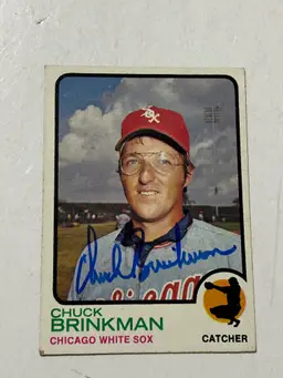 1973 Topps # 404 Charles Chuck Brinkman, Chicago White Sox Signed Vintage
