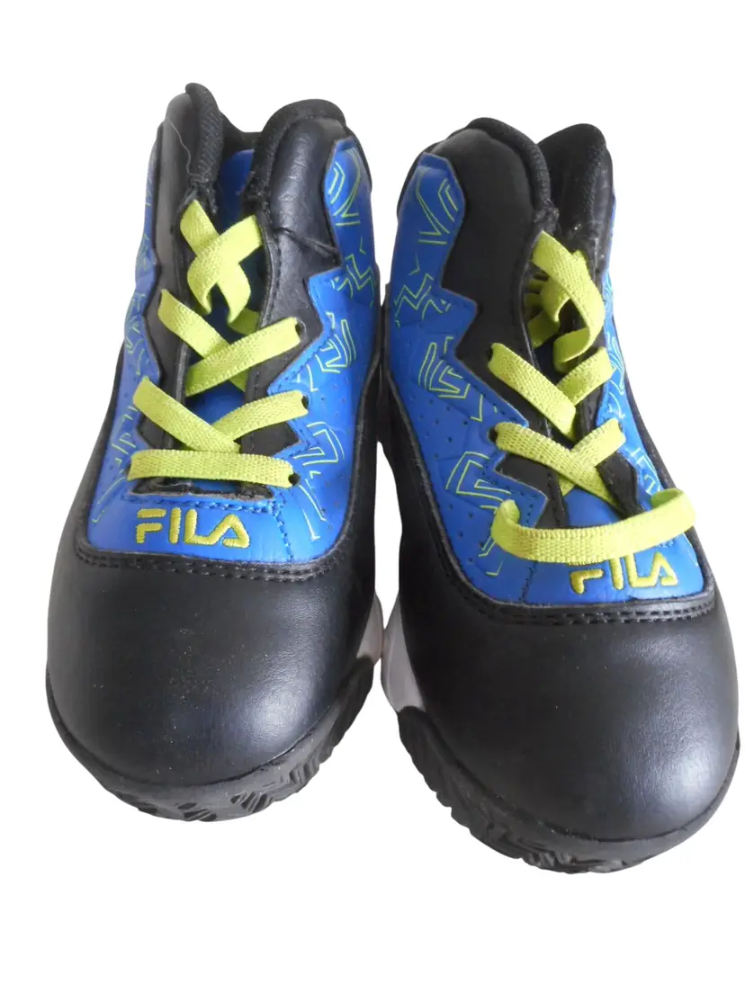 EUC Fila youth Shoes Size US 9 UK 8 EU 26 Blue black high top