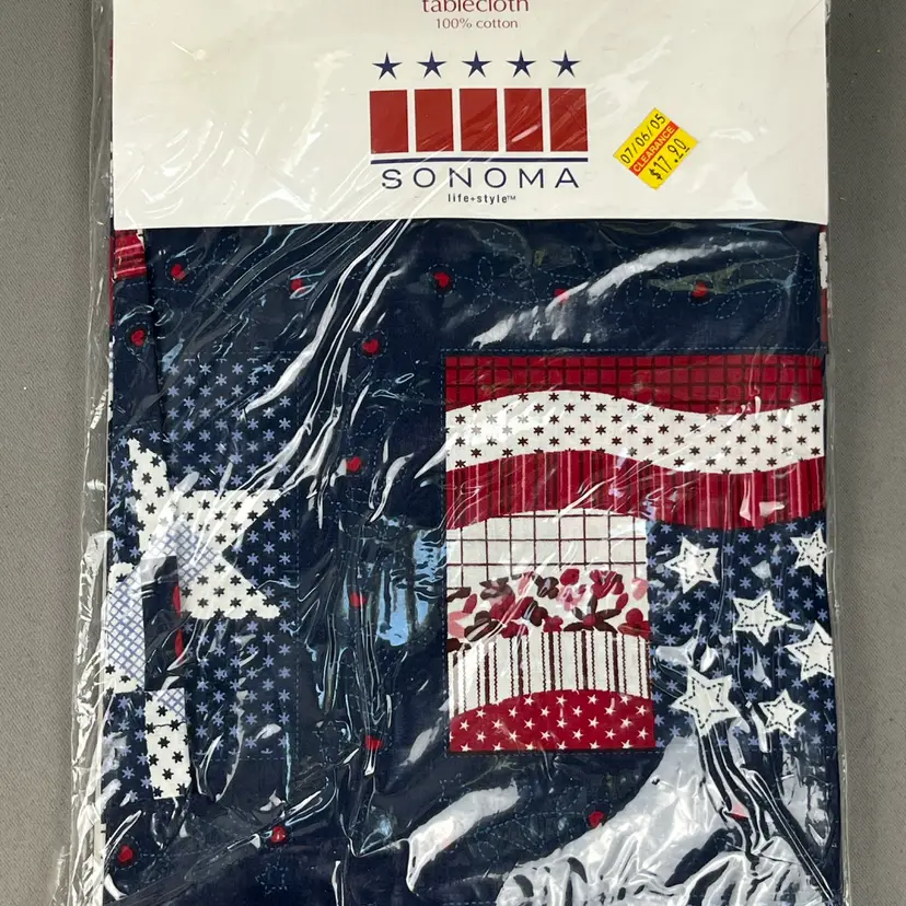 Sonoma Patriotic 4th Of July Tablecloth - NEW