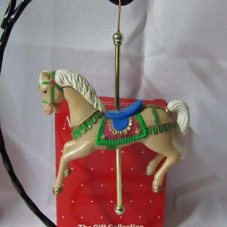 Vtg Avon Carousel Christmas Ornament " Gallant Steed"