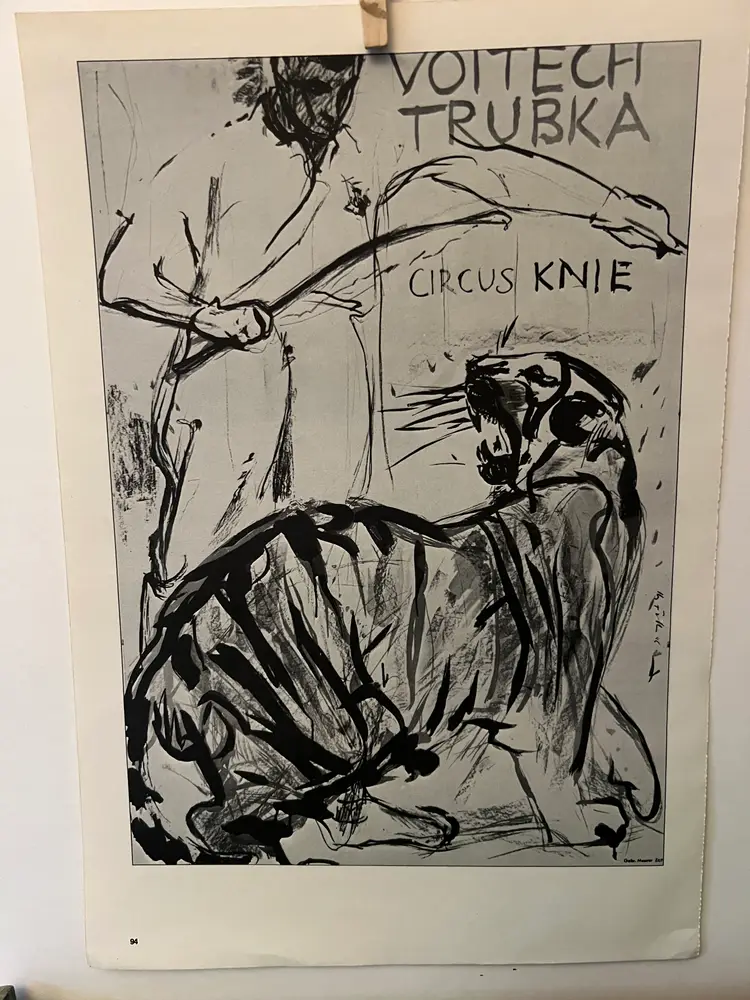 Circus Poster Vintage Ephemera. Swiss Circus Knie. 16x11." 1970s Tiger Animal Trainer