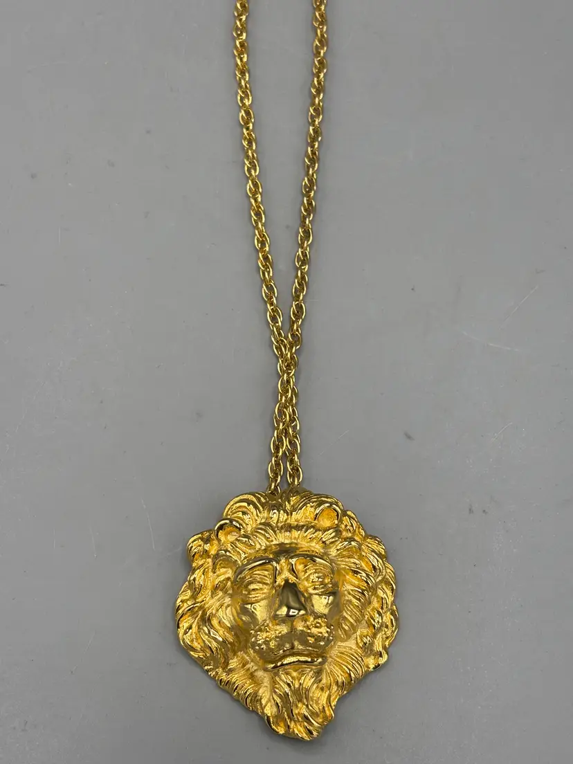 Gold plated lion necklace