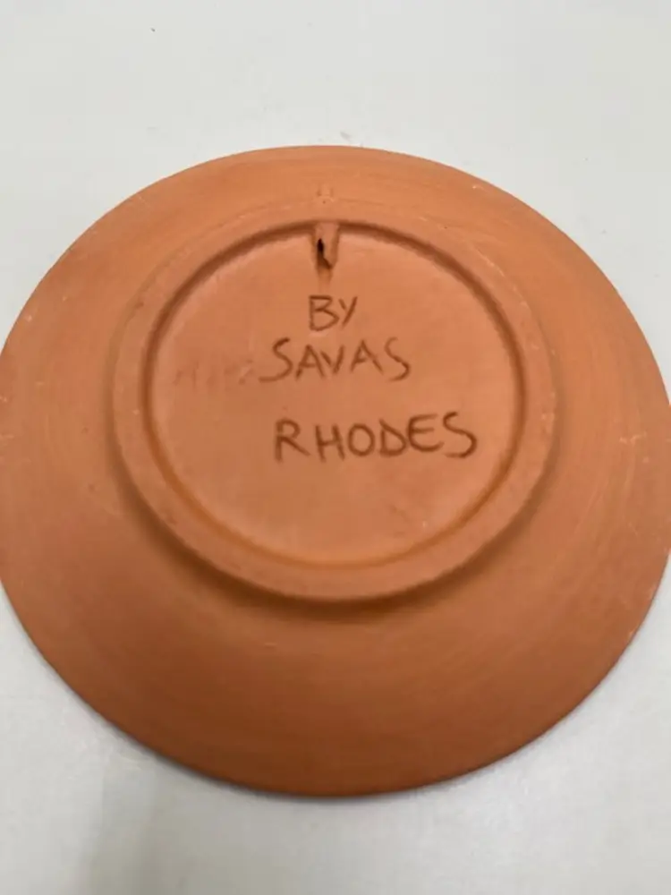 Savas Rhodes Signed and Hand Painted Trinket Dish