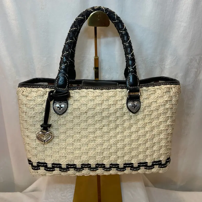 Brighton Straw Satchel with Braided Leather
