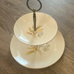 Two tiered Plate Wheat Homer Laugjlin