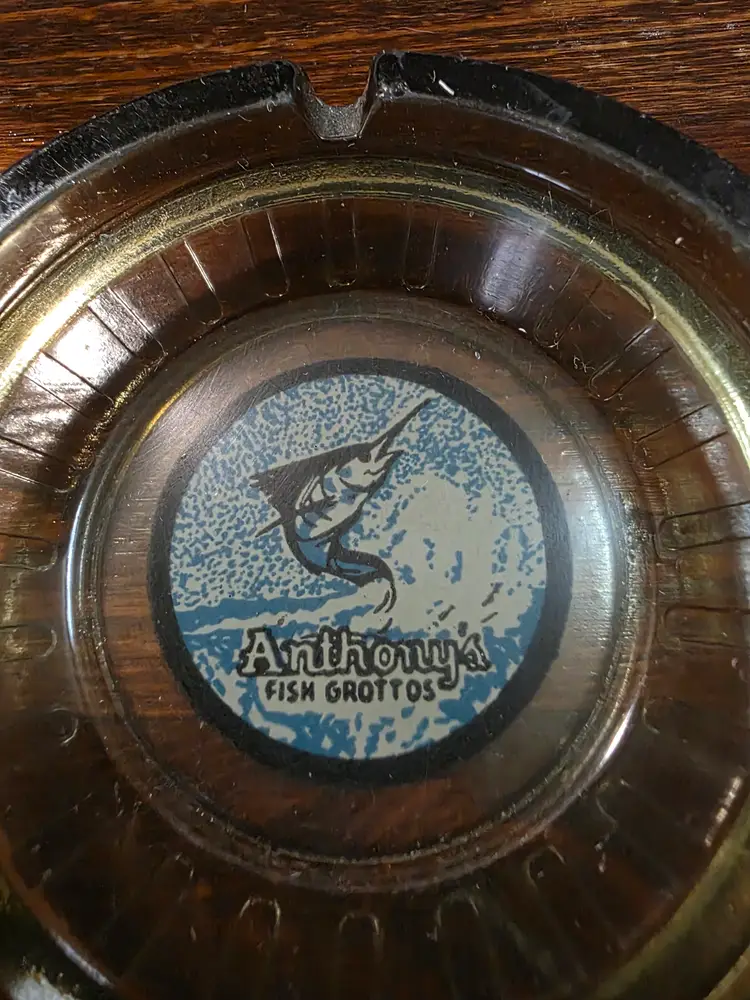 Vintage Glass Souvenir Ashtray for Anthony's Fish Grotto