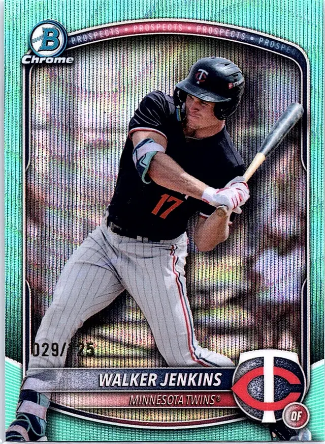 2025 Bowman Draft Walker Jenkins #BDC-159 Chrome Aqua Wave Refractor Twins #/125