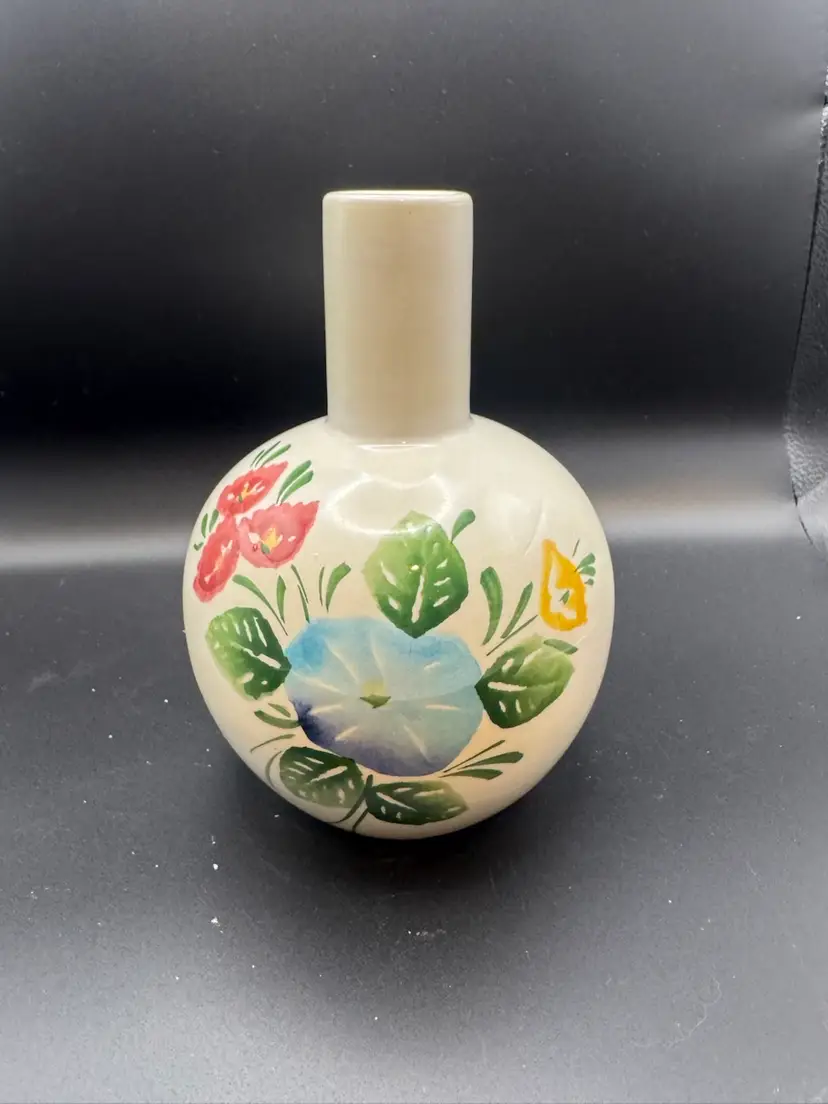 Vintage Bresolin hand-painted Italian pottery tumble up vase - As Is (missing cup)- Made In Italy 6.5”