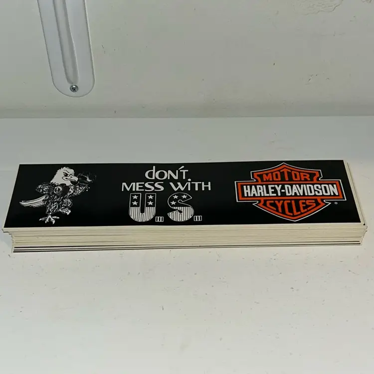 Lot Of 60 Motorcycles Harley-Davidson Bumper Stickers, Don’t Mess With U.S.