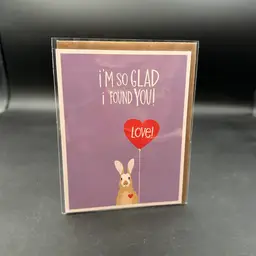“I’m So Glad I Found You!” Sweet Bunny Love Greeting Card, NIB