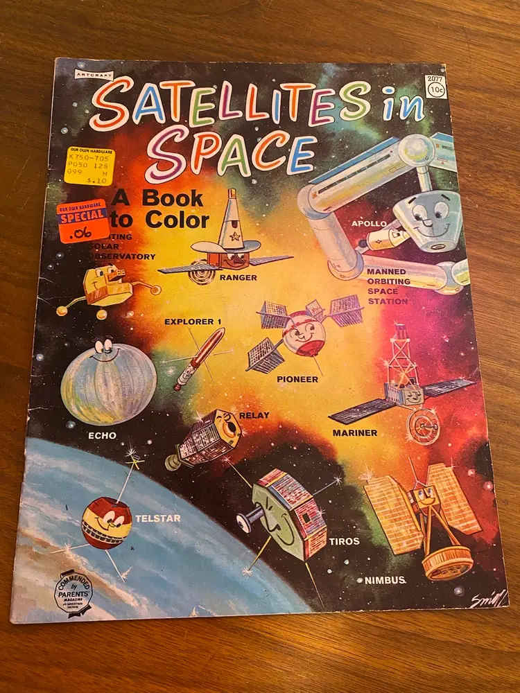 Vintage Anthropomorphic Space Coloring Book 1965