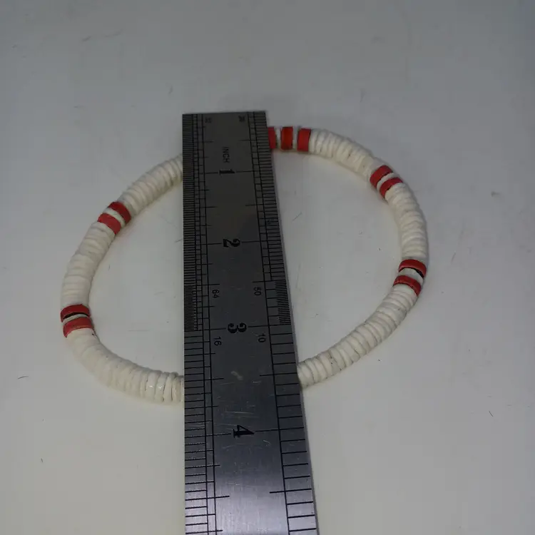 Vintage 11" Puka Shell Surfer Hawaiian Style Anklet Hot Pink