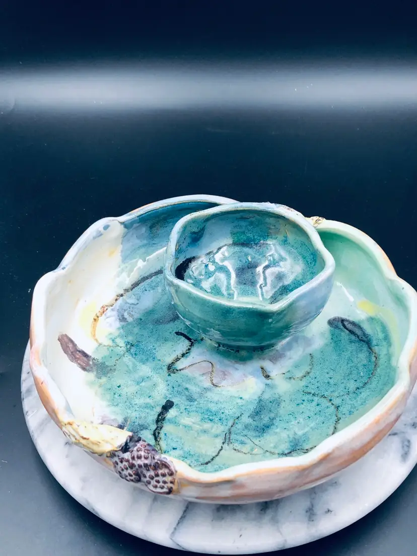 Art Pottery Chip And Dip