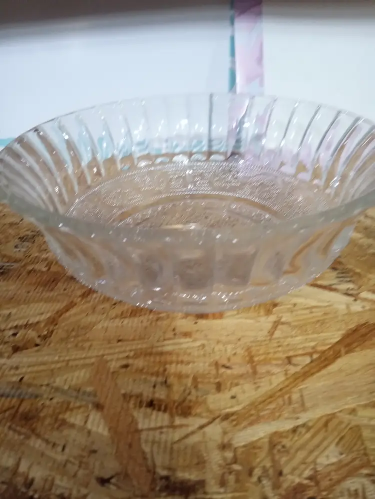 ✨ Vintage Pressed Glass Oval / Ribbed Serving Bowl