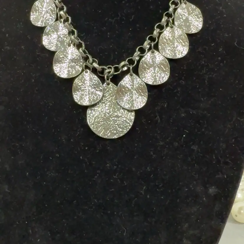 Gun Metal Necklace With Dangles