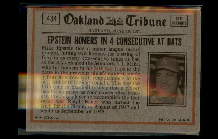 1972 Topps #434 Johnny Bench - (pk3) - Cincinnati Reds