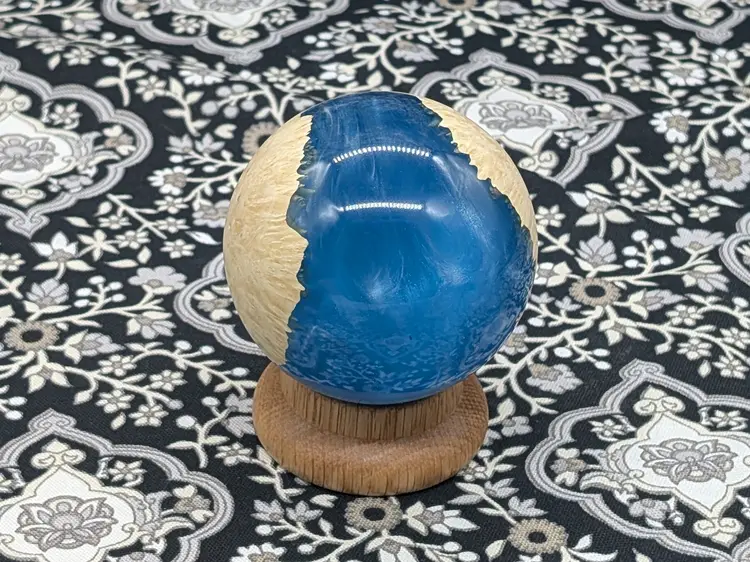 3 1/4 Inch Blue With Clouds Hybrid Sphere/Ball With Stand