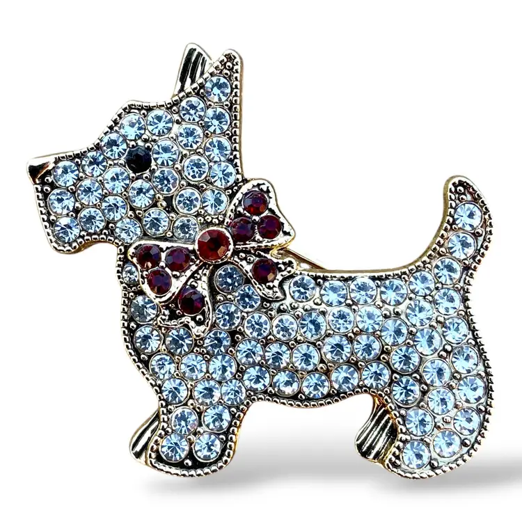 Signed Monet Scottish Terrier Vintage Brooch