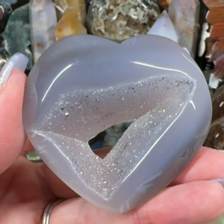 Druzy Agate Heart 10F