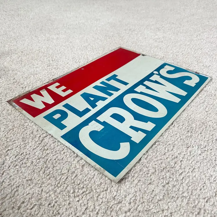 Vintage 1960s Crow’s Hybrid Seed Corn Tin Metal Sign 16 x 12 - Rare!!