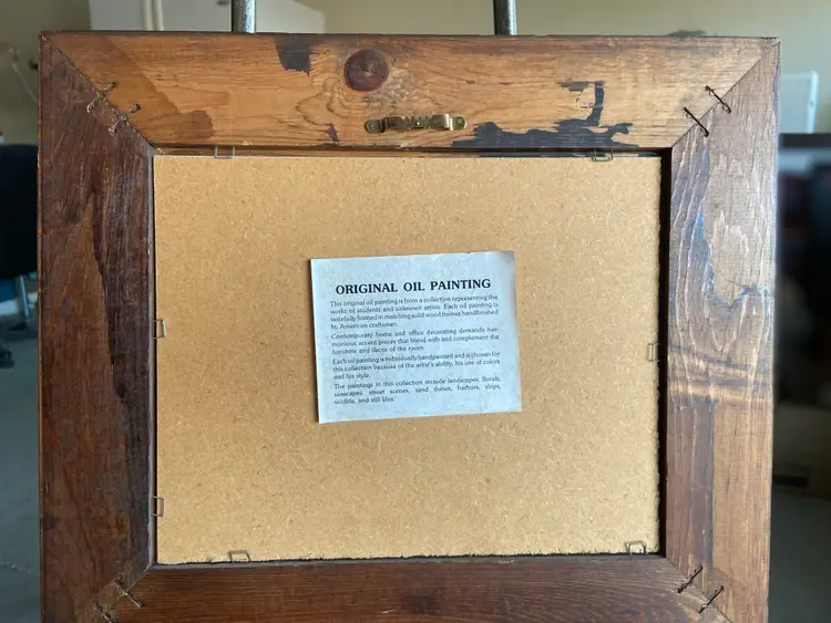 Original Framed Oil Painting of Sea Scape, Signed by Artist Daniela, 9.75 x 7.75