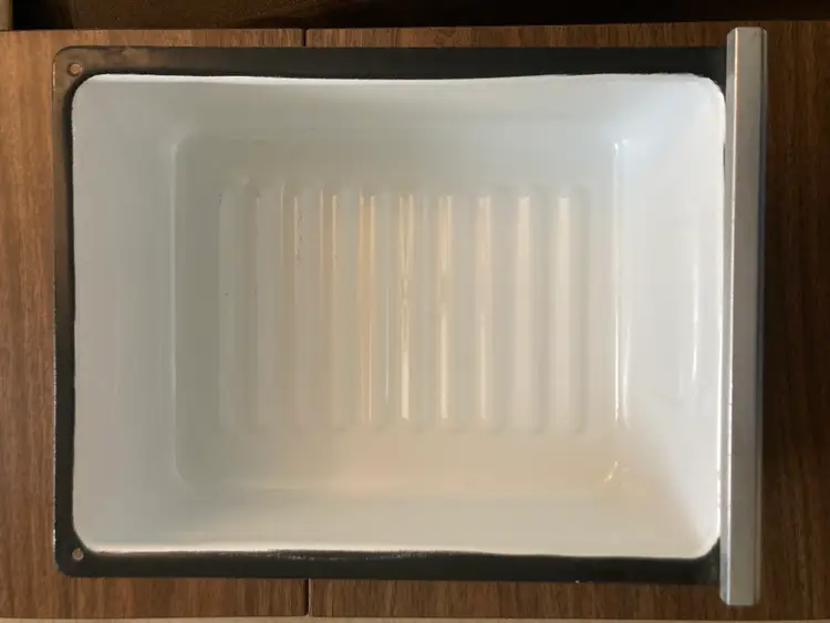 Vintage White/Black Enamelware Drawer