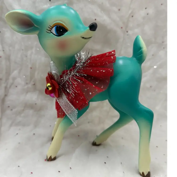 Vintage Christmas Kitschy Retro Style Deer