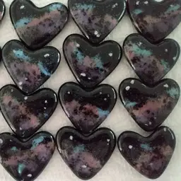 #01 With Yellow - Made by Me! Fused Glass Galaxy Heart Nebula Universe Space Handcrafted Studio Art