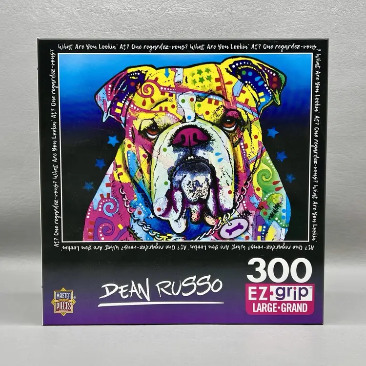 Dean Russo Bulldog 300 Piece Puzzle New Sealed What Are You Looking At? EZ-Grip