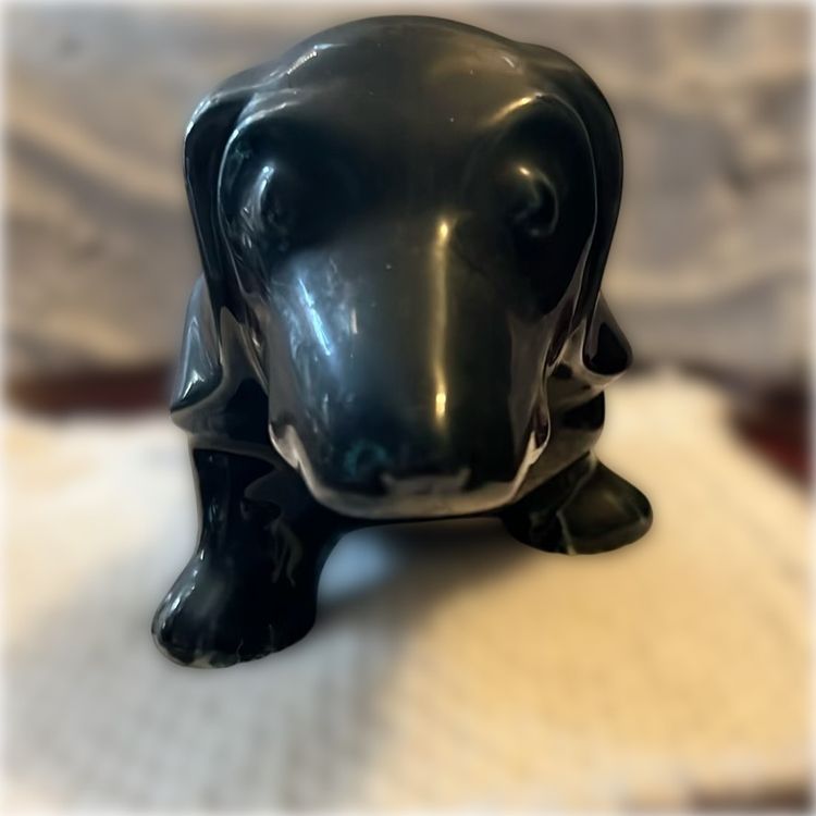 Vintage Dachshund Weiner 
 Planter 8”x 3.5” Black