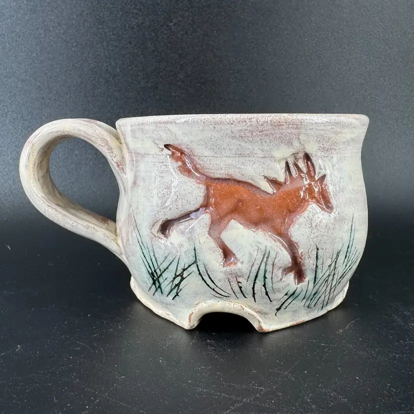 Ballou Studio Pottery Baby Horse Coffee Mug Signed “Ballou”