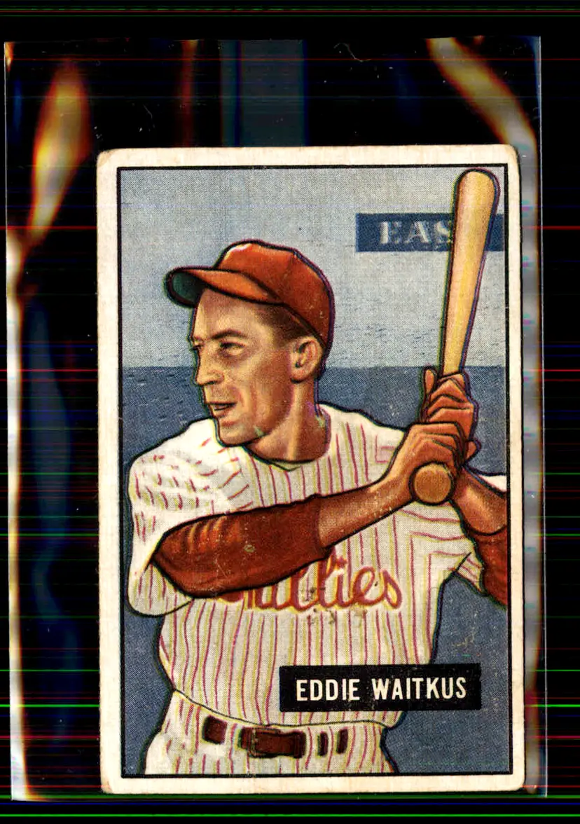 Eddie Waitkus 1951 Bowman #28 - Philadelphia Phillies - (pk5-14)