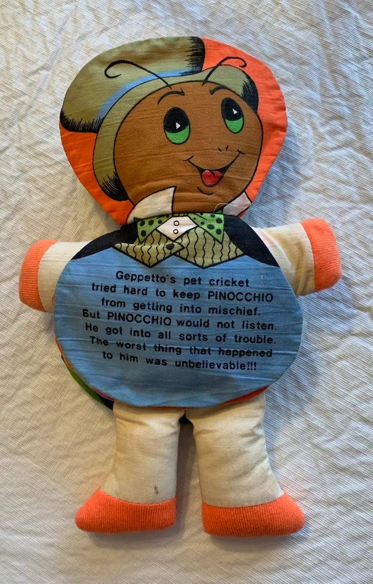 VTG Dan-Dee Plush Story Doll Pinocchio And Snow White Flip Story