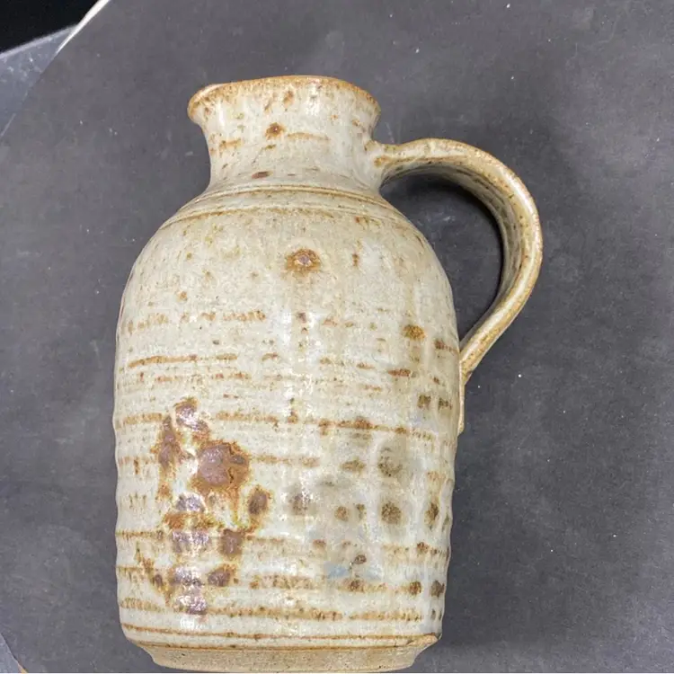 #0946 Canadian Art Pottery Jug  7 Inch Tall Signed