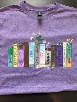 Medium - Purple - Taylor Albums Shirt - Hand Drawn Fan Design