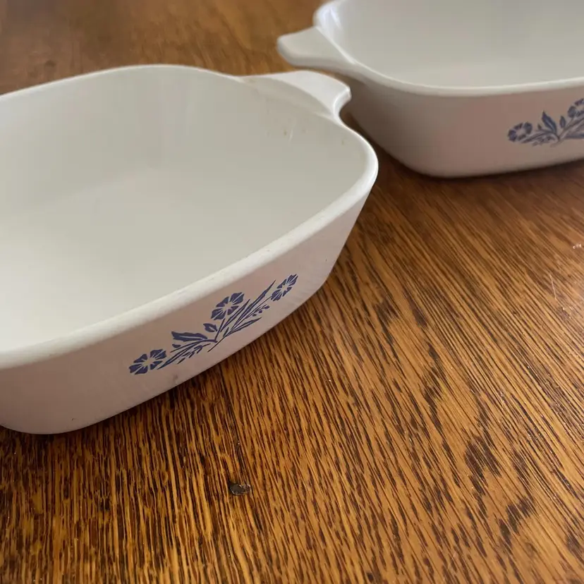 Vintage Corning Ware Petite pans Blue Cornflower Set of 2