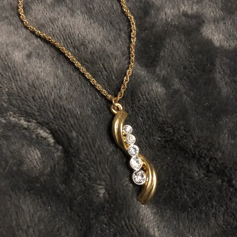 Gold-Tone 18" Rope Chain Necklace and CZ Pendant