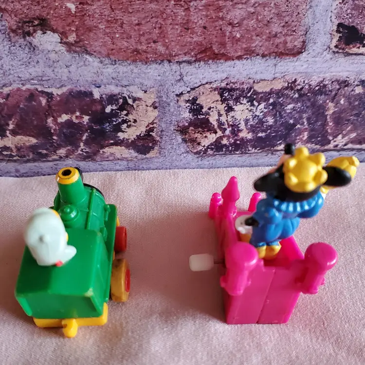 Mickey Prince (friction pull) BK Kids Club 1991 Toy & 1988-89 Donald Duck McDonalds Wind up Toy-Both Work