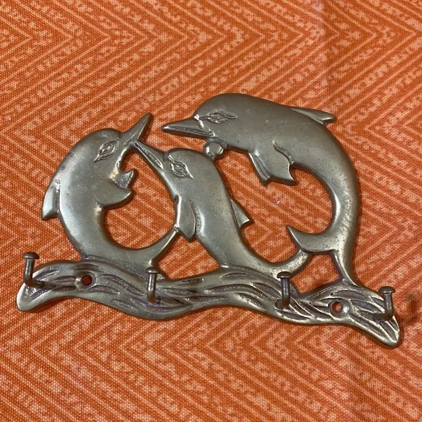 Brass Dolphin Key Wall Hook 