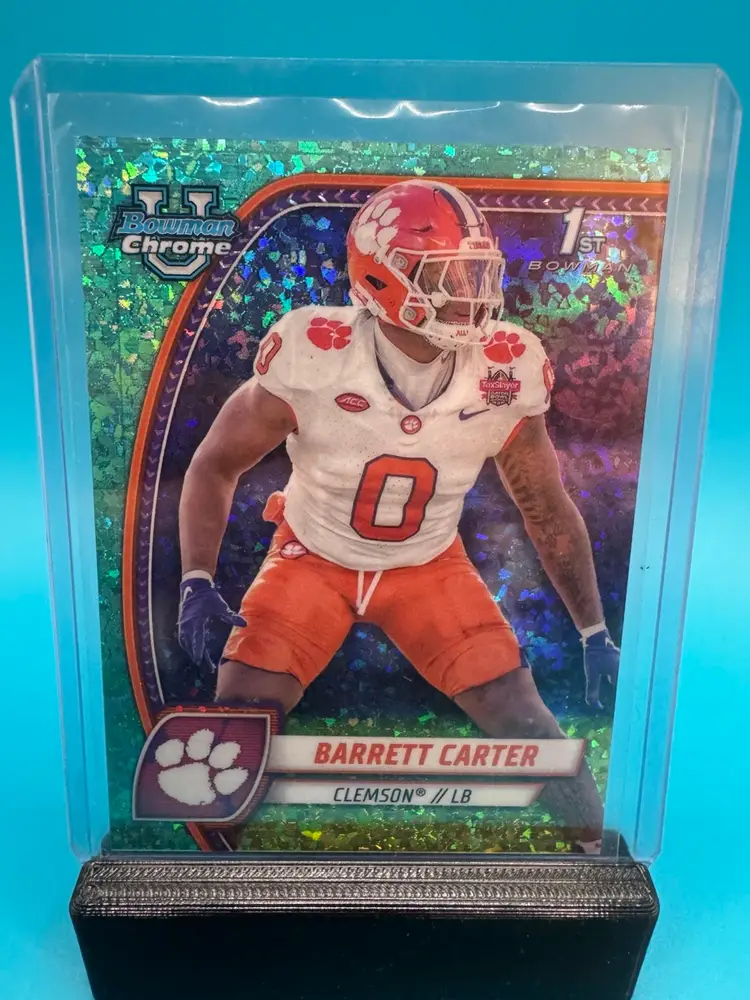 Barrett Carter 1st Bowman Chrome U Aqua Mini Diamonds Refractor /275 Cincinatti Bengals