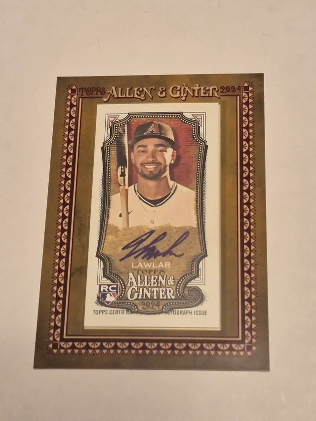 Jordan Lawlar (RC) 2024 Topps Allen &Ginter Framed Mini Auto #MA-JL Diamondbacks