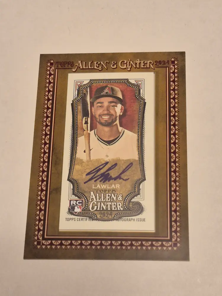 Jordan Lawlar (RC) 2024 Topps Allen &Ginter Framed Mini Auto #MA-JL Diamondbacks
