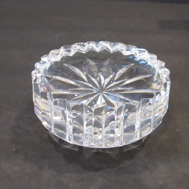 VINTAGE Atlantis Hand Blown and Hand Cut Clear Crystal Paperweight - Original Box - 3.5"