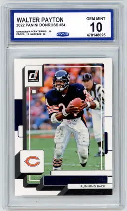 2022 Panini Donruss WALTER PAYTON #84 BEARS HOF CCG 10 GEM MINT