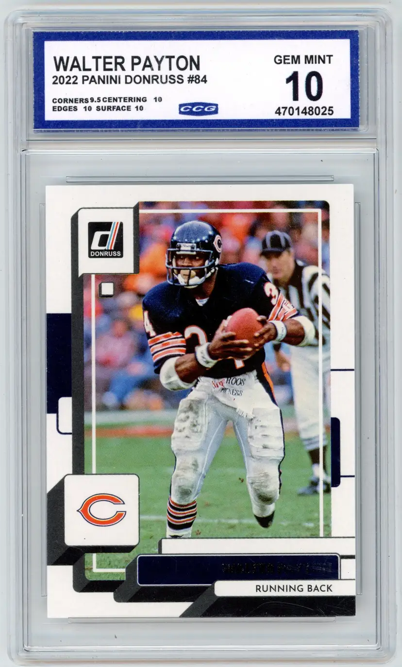 2022 Panini Donruss WALTER PAYTON #84 BEARS HOF CCG 10 GEM MINT