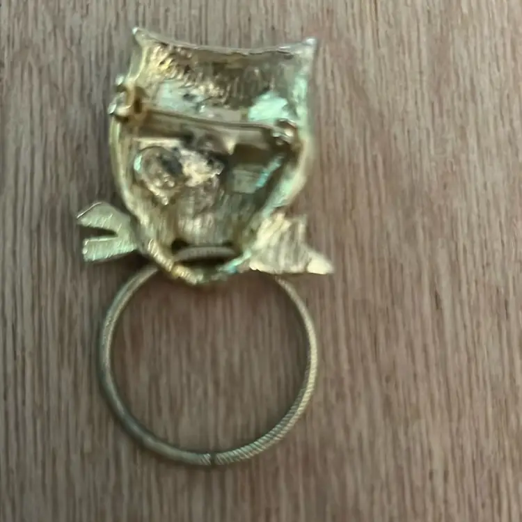 Vintage Owl Eye Glass Brooch