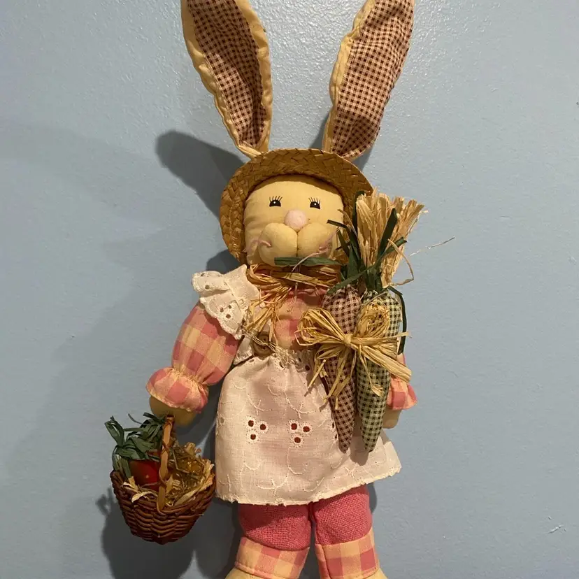 vintage 12” bunny with eyelet dress