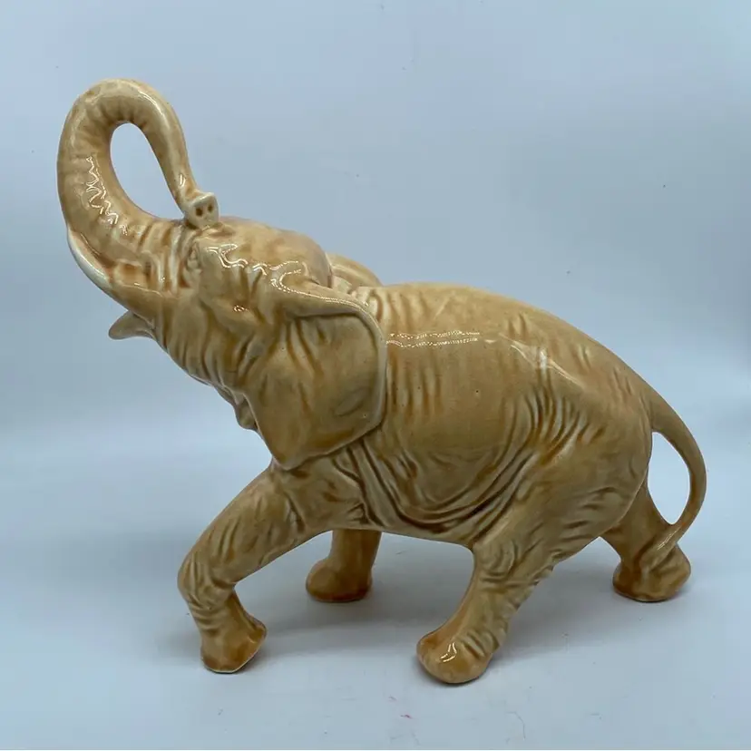 #1407 MCM Beige Glaze 10 Inch Figurine Elephant