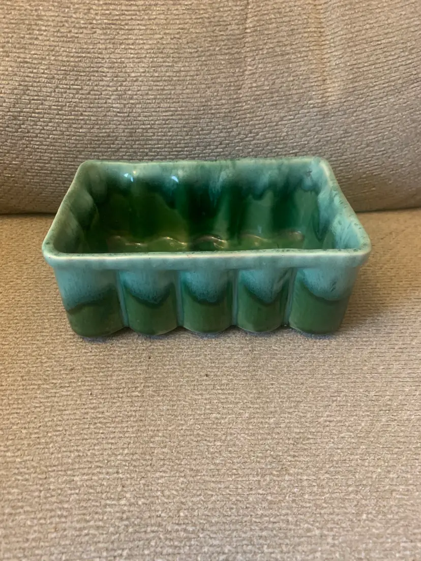 Green Ceramic Planter Marked 145